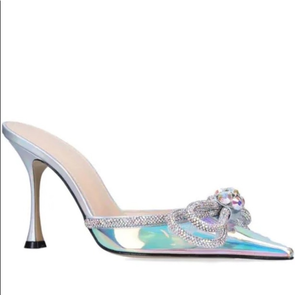 Mach & Mach Double Bow Mules iridescent sz 39